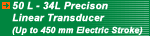 50 L - 34 L Precision Linear Transducer - Up To 450mm Electric Stroke